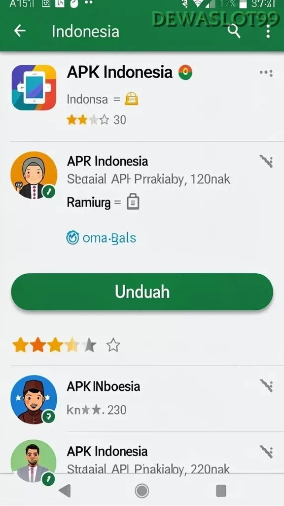 Cuplikan layar menu unduhan dewaslot99 untuk perangkat Android